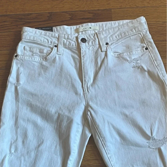 Joe’s Jeans Size 27 White Released Hem Straight Leg Cropped Jeans - Picture 4 of 10